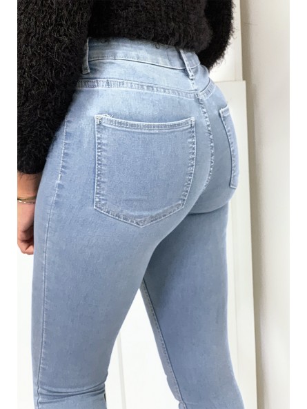 Jeans slim bleu clair avec poches arrière - 10