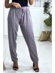 Pantalon gris en coton avec poches - 2
