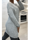 Tunique gris en tricot avec accessoires - 3