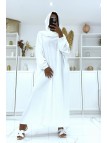 Abaya blanche avec voile intégré pas chère couleur vitaminée - 1