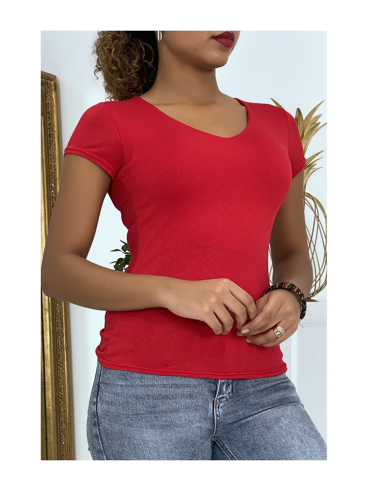 T-shirt rouge femme - 2