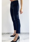 Pantalon slim marine avec poches style working girl - 1
