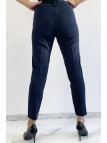 Pantalon slim marine avec poches style working girl - 2