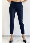 Pantalon slim marine avec poches style working girl - 6