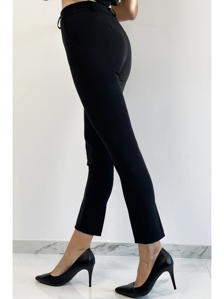 Pantalon slim noir avec poches style working girl - 1