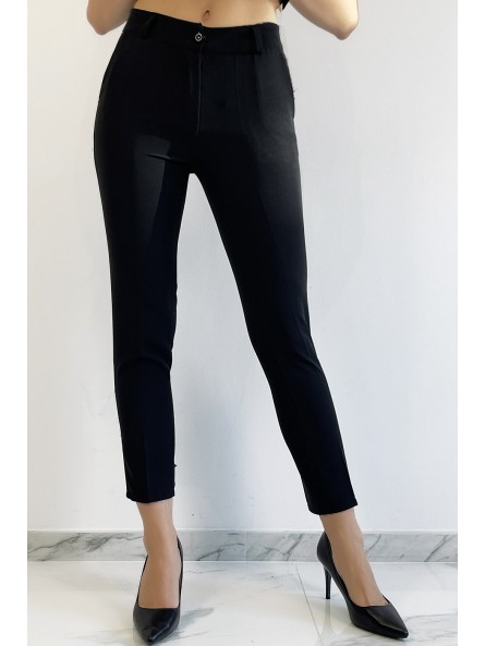 Pantalon slim noir avec poches style working girl - 7
